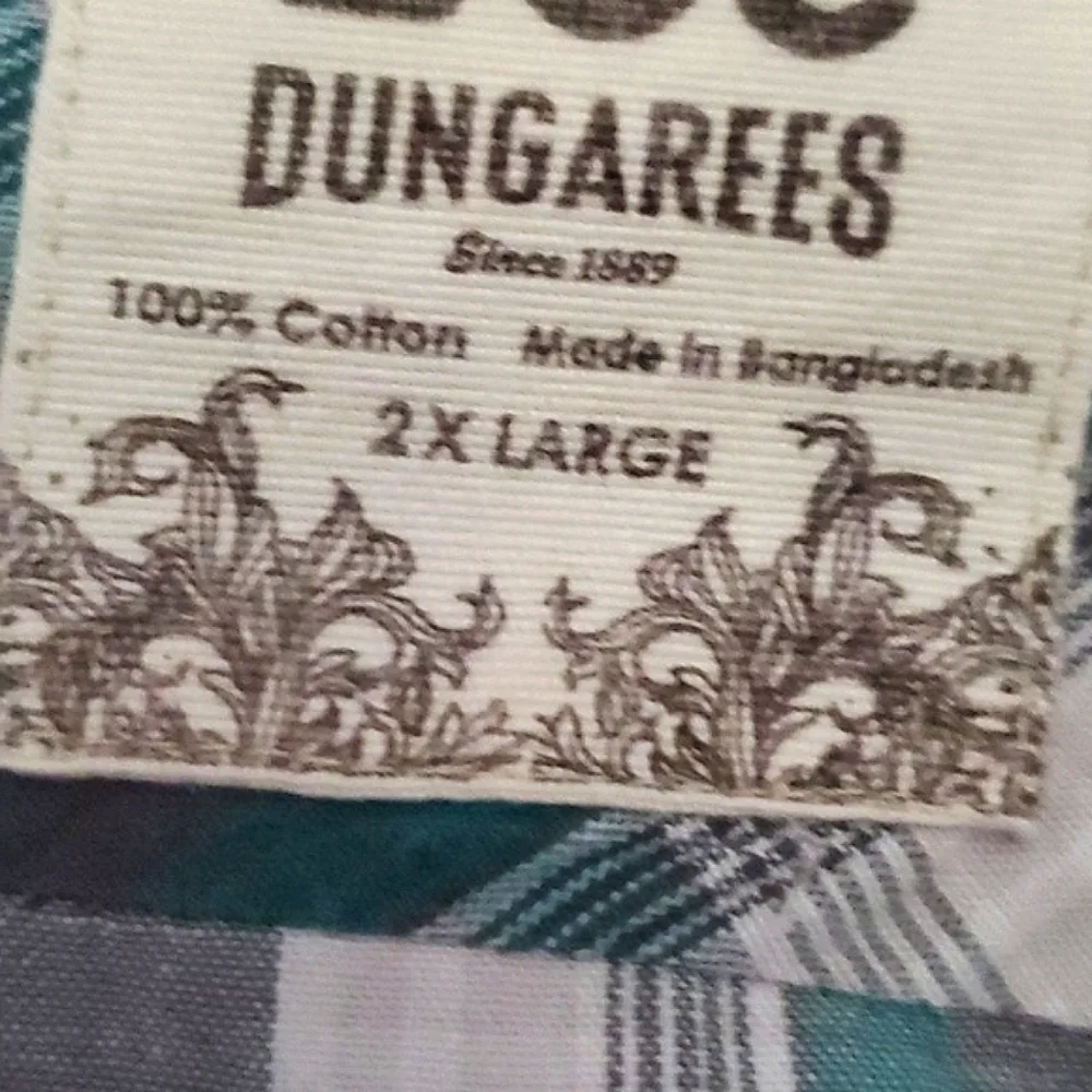 Lee Dungarees Green Plaid Short Sleeve Button Down Shirt Western Festival 2XL